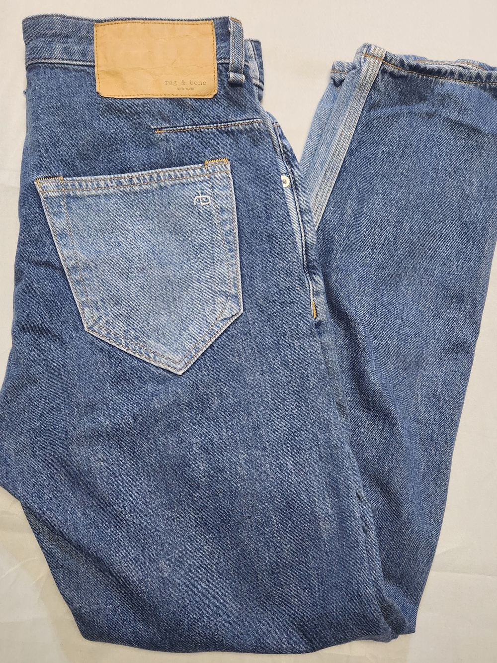 Rag & Bone Womens 24 Blue Colorblock 2 Tone Denim Button Fly Jeans 28x28 Design